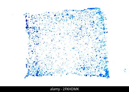 Blue color ink in square shape textured background as stamp or frame with copy space Stock Photo