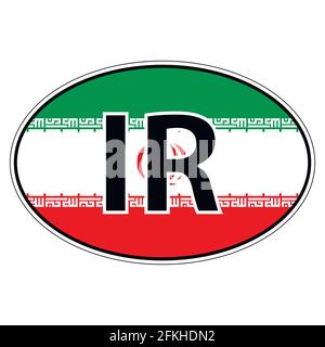 Sticker on car, flag Islamic Republic Iran Stock Vector