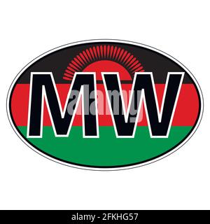 Sticker on car, flag Malawi Stock Vector