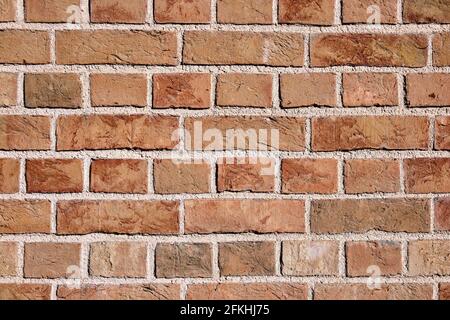 Background from a clean orange brick wall Stock Photo