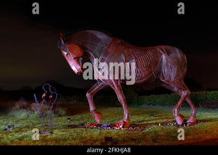 War Horse & Tommy Silhouettes Stock Photo