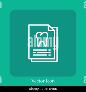 dental record vector icon linear icon.Line with Editable stroke Stock Vector