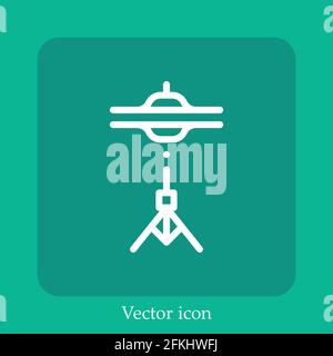cymbals vector icon linear icon.Line with Editable stroke Stock Vector