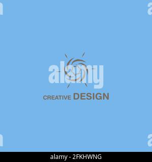 Elegant Creative Logo Design Isolated on Blue EPS10 Stock Vector