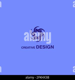 Simple Star Abstract Creative Logo Design Isolated on Cornflower Blue EPS 10 Stock Vector