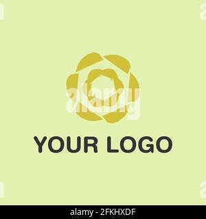 Beautiful Yellow Flower Abstract Logo Design Art EPS10 Stock Vector