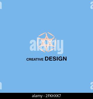 Creative Star of David Logo Design Isolated on Blue EPS10 Stock Vector