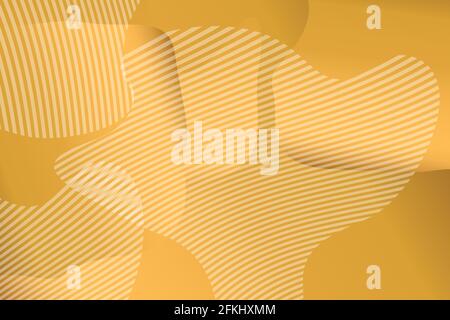 Abstract background with colorful fluid shapes, golden gradient waves, dynamical forms. Design for poster, banner, card. Abstract liquid illustration Stock Vector