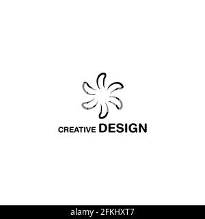Unique Flower Abstract Logo Design Vector Art Stock Vector