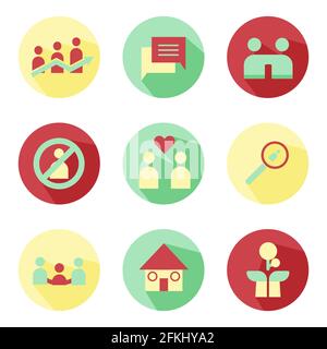 Abstract Social Development Icon Set Vector Design EPS10 Stock Vector
