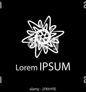 Atom Abstract Logo Design Isolated on Black EPS 10 Stock Vector