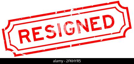 Grunge red resigned word rubber seal stamp on white background Stock Vector