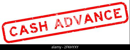 Grunge red cash advance word square rubber seal stamp on white background Stock Vector