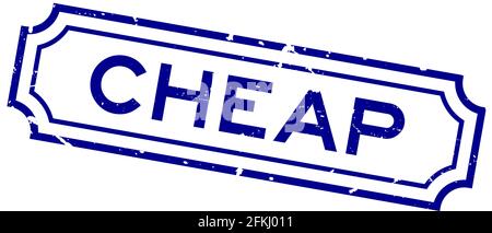 Grunge blue cheap word rubber seal stamp on white background Stock Vector