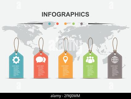 Infographic design template with price tags, stock vector Stock Vector
