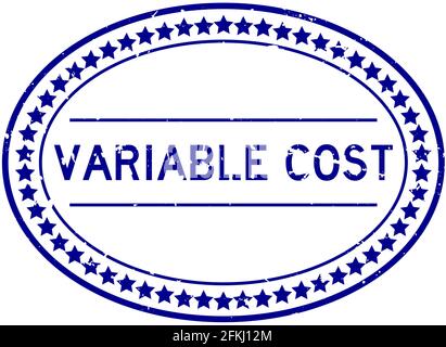 Grunge blue variable cost word oval rubber seal stamp on white background Stock Vector