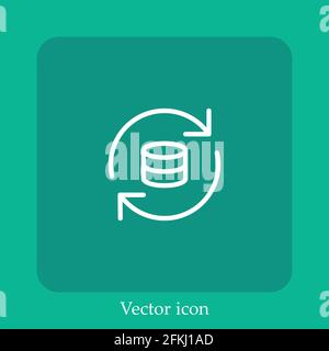 sync vector icon linear icon.Line with Editable stroke Stock Vector