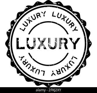 Grunge black luxurious word round rubber seal stamp on white background ...