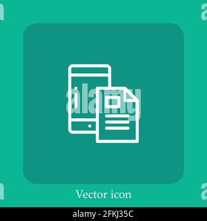 data transfer vector icon linear icon.Line with Editable stroke Stock Vector