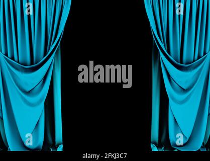 Blue curtain, red curtain background, theater Stock Photo