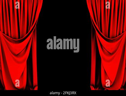 Red curtain, red curtain background, theater Stock Photo