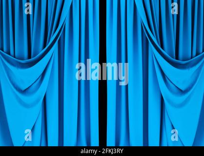 blue curtain, red curtain background, theater Stock Photo