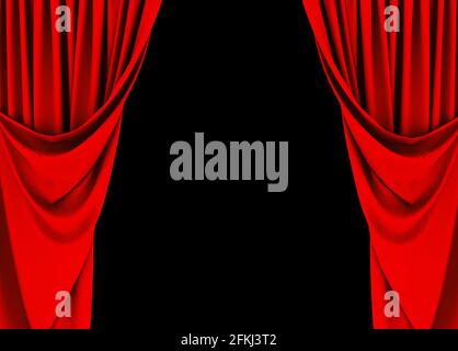 Red curtain, red curtain background, theater Stock Photo