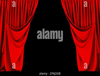 Red curtain, red curtain background, theater Stock Photo