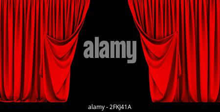 Red curtain, red curtain background, theater Stock Photo
