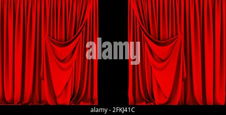 Red curtain, red curtain background, theater Stock Photo