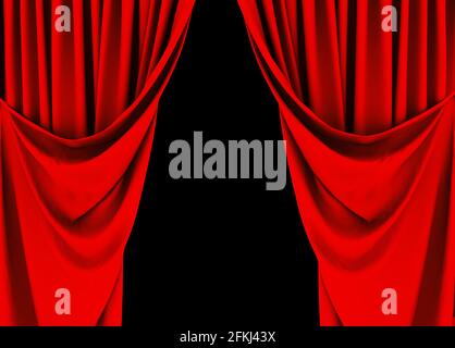 Red curtain, red curtain background, theater Stock Photo