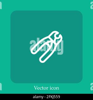 Nail clipper vector icon linear icon.Line with Editable stroke Stock Vector
