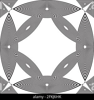 frame project intersections abstract arabesque black on transparent background designer cut Stock Vector