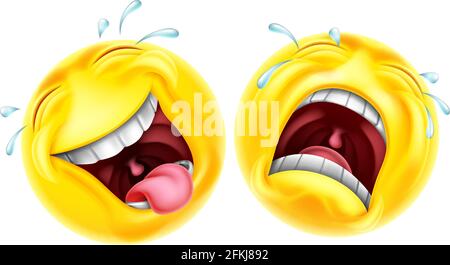Comedy Tragedy Theatre Masks Emoticon Face Icons Stock Vector
