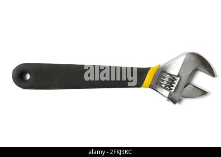 Adjustable spanner isolated on white background Stock Photo