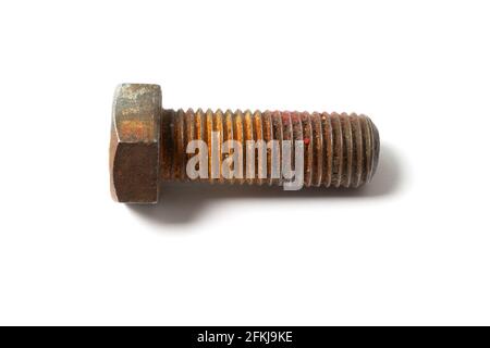Rusty bolt isolated on white Stock Photo