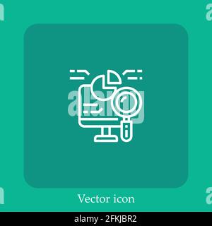 data analytics vector icon linear icon.Line with Editable stroke Stock Vector