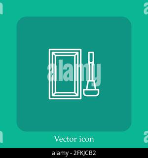 wood vector icon linear icon.Line with Editable stroke Stock Vector
