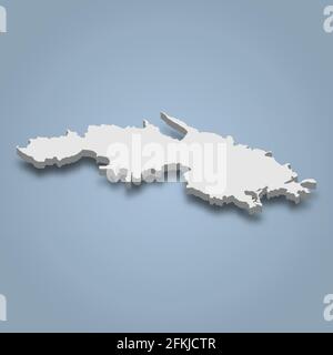 3d isometric map of Thomas is an island in Whitsunday Islands ...