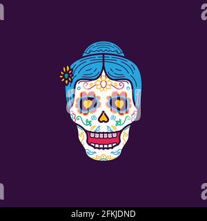 dia de muertos, sugar skull illustration. Premium vector Stock Vector