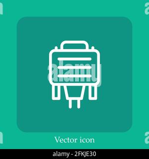 vga vector icon linear icon.Line with Editable stroke Stock Vector