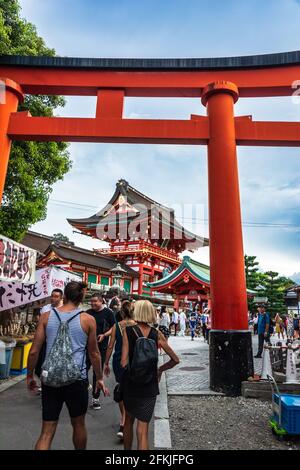 Kyoto, Fushimi ku,Japan, Asia - September 5, 2019 :Torii Gates at the Fushimi Inari taisha Stock Photo