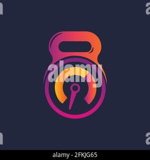 speed with fitness dumbbell icon logo design Stock Vector