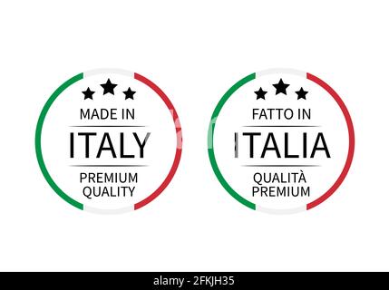 Made in italy quality label on white Royalty Free Vector