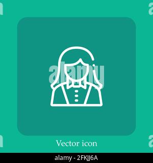 bartender vector icon linear icon.Line with Editable stroke Stock Vector