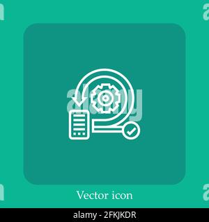 iteration vector icon linear icon.Line with Editable stroke Stock Vector