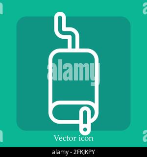 exhaust pipe vector icon linear icon.Line with Editable stroke Stock Vector