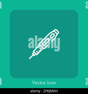 insulin vector icon linear icon.Line with Editable stroke Stock Vector