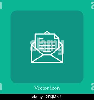 mail vector icon linear icon.Line with Editable stroke Stock Vector