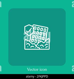 earthquake vector icon linear icon.Line with Editable stroke Stock Vector